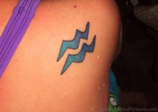 Sweet Aquarius Shoulder Tattoo