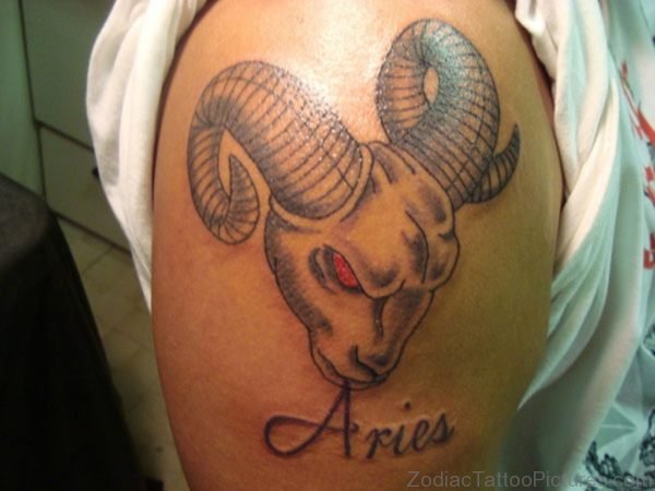 Sweet Aries Shoulder Tattoo Design 