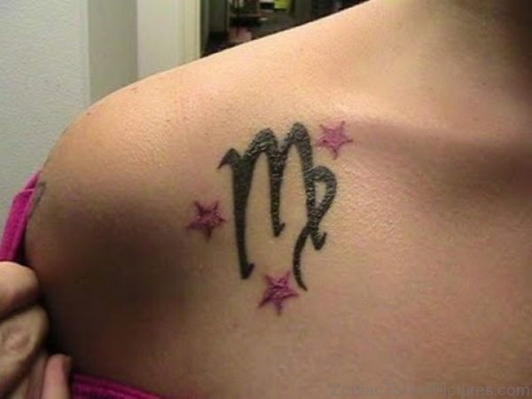 Sweet Virgo Shoulder Tatto Design