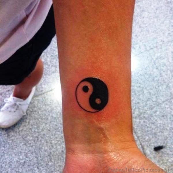 Sweet Yin Yang Tattoo On Wrist 