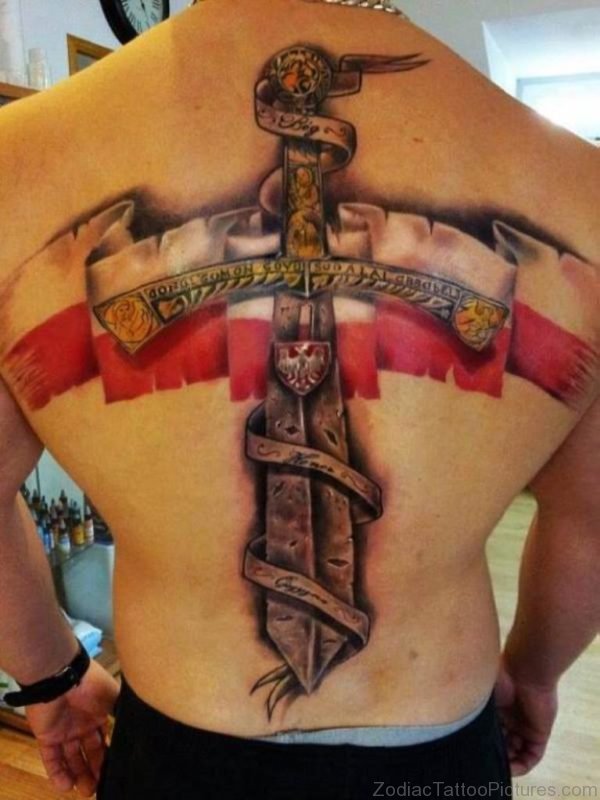 Sword Tattoo On Back