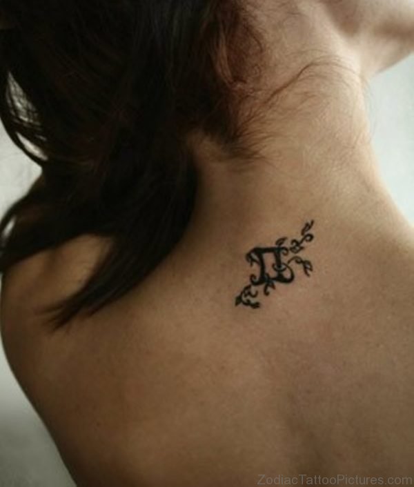 Symbol Aries Tattoo Design On Back