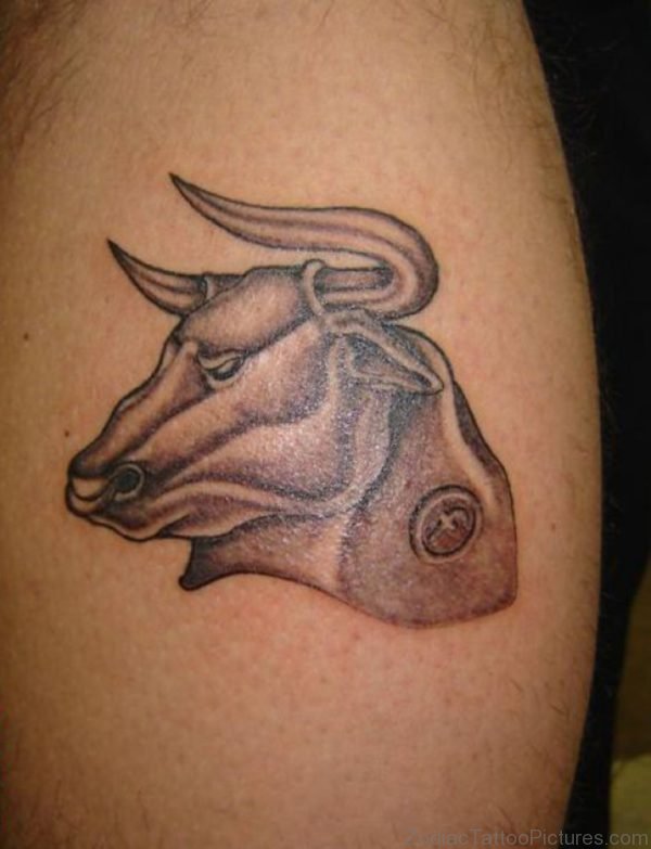 Taurus New Bull Tattoo On Shoulder