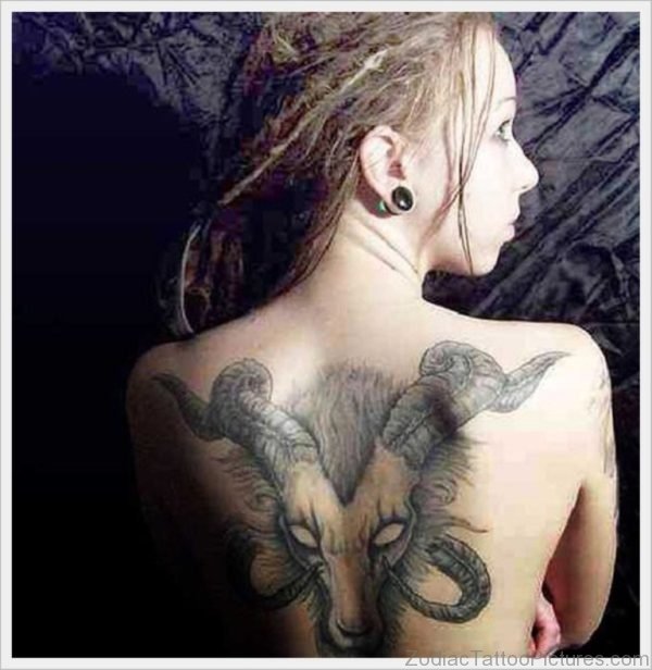 Taurus Tattoo On Girl Back