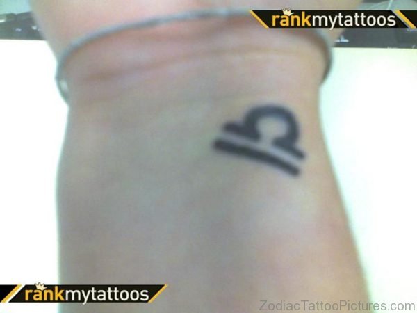 Tiny Libra Zodiac Tattoo On Wrist