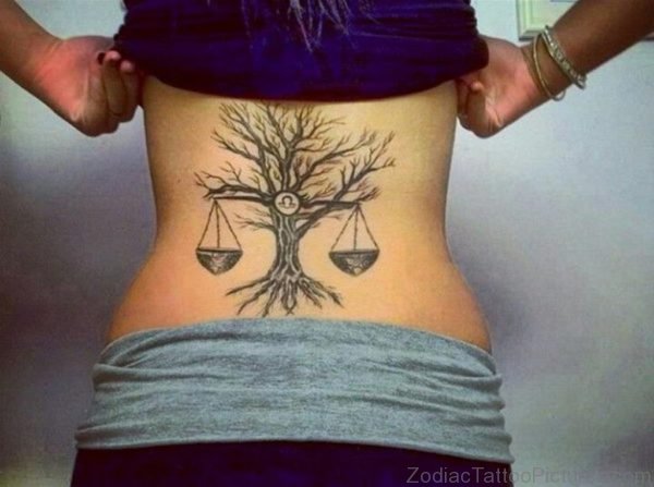 Tree And Libra Tattoo