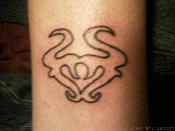 Tribal Classic Taurus Tattoo On Leg