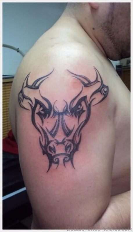 Tribal Taurus Symbol Tattoo