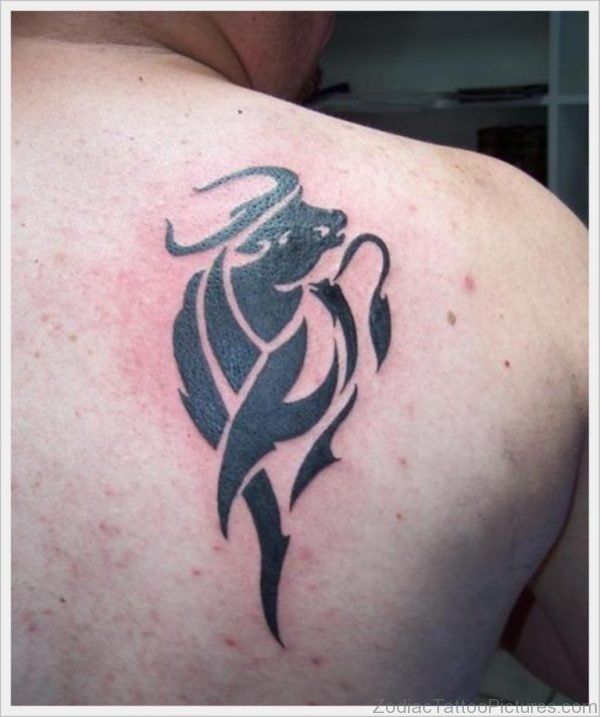 Tribal Taurus Tattoo For Shoulder Image