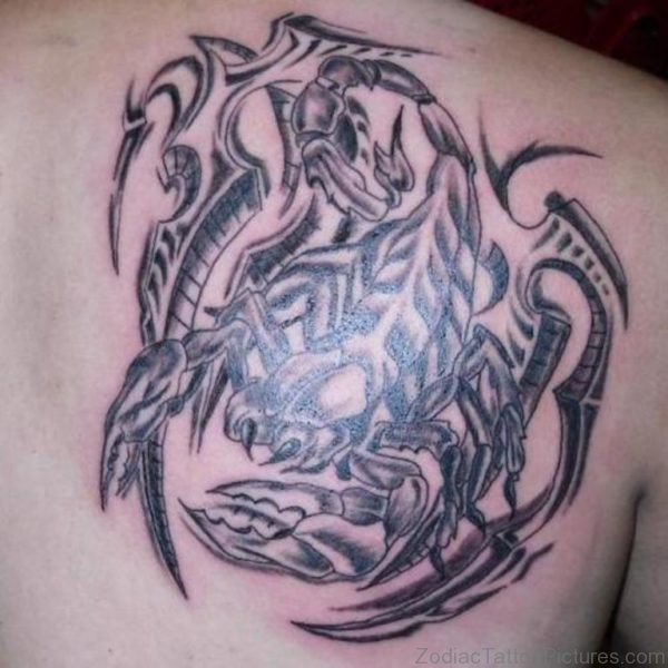 Upper Back Scorpion Tattoo