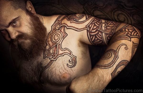 Viking Tattoo On Full Sleeve 25