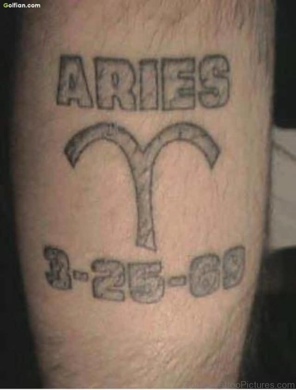Vintage Zodiac Aries Sign Tatto