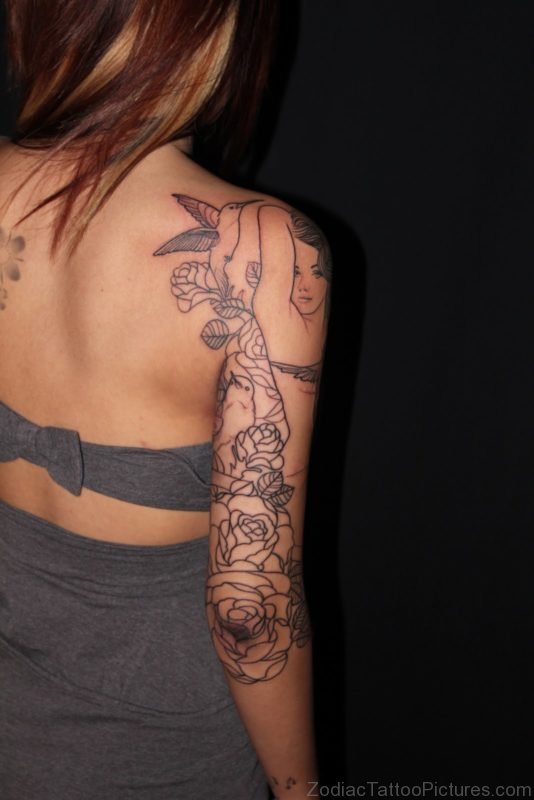 Virgo Girl Shoulder Tattoo 
