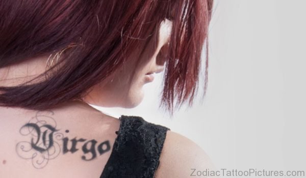 Virgo Tattoo Design On Shoulder Back 