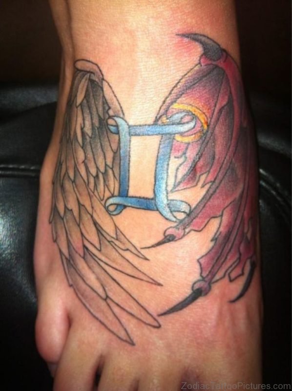 Wings And Gemini Tattoo