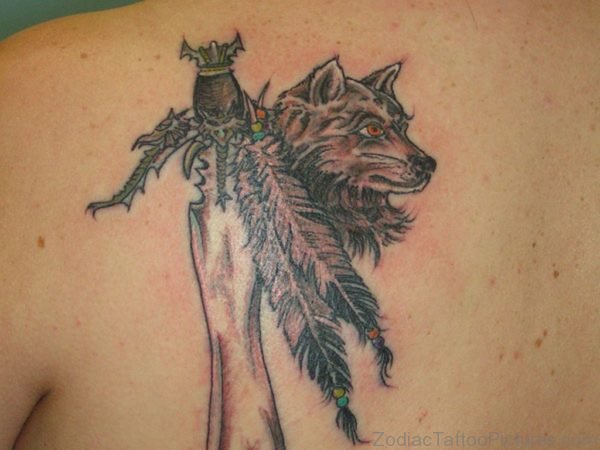 Wolf ANd Sword Tattoo