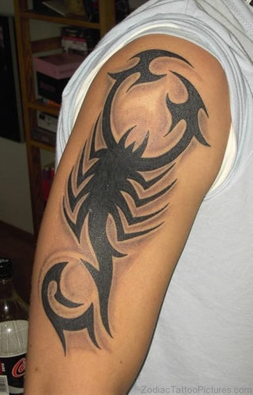 Wonderful Scorpio Shoulder Tattoo