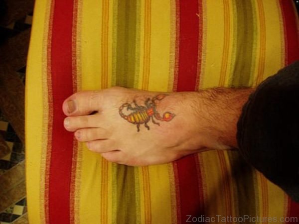 Wonderful Scorpion Tattoo Design On Foot