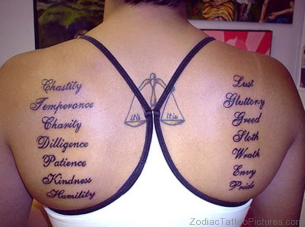 Wording And Libra Tattoo