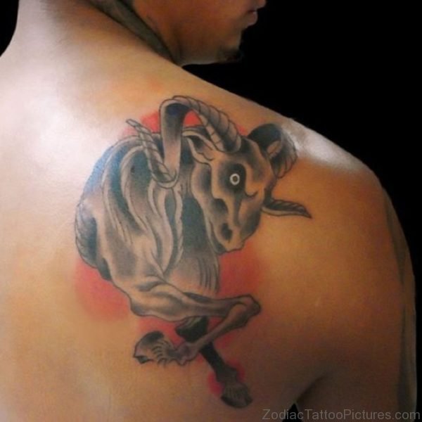 Zodiac Aries Tattoo On Back