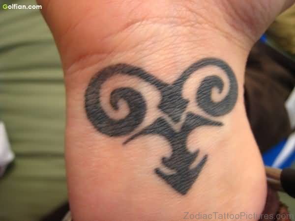 Zodiac Aries Wrist Tattoo