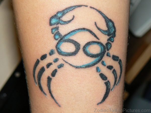 Zodiac Cancer Sign Tattoo On Wrist