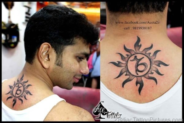 Zodiac Capricorn Sign Tattoo On neck