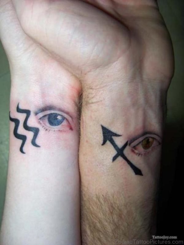 Zodiac Eyes Tattoos On Wrists 