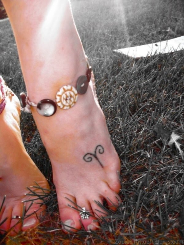 Zodiac Gemini Tattoo On Ankle