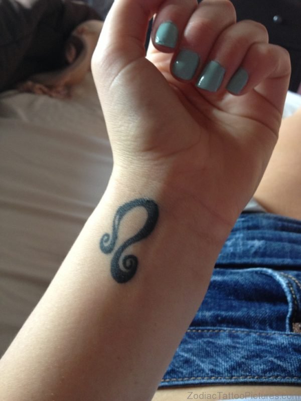 Zodiac Leo Sign Tattoo On Wrist