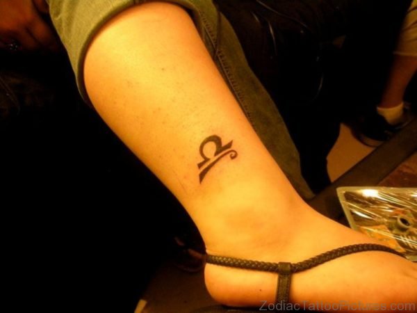 Zodiac Libra Sun Tattoo On Ankle