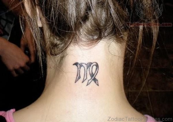 Zodiac Tattoo on Neck