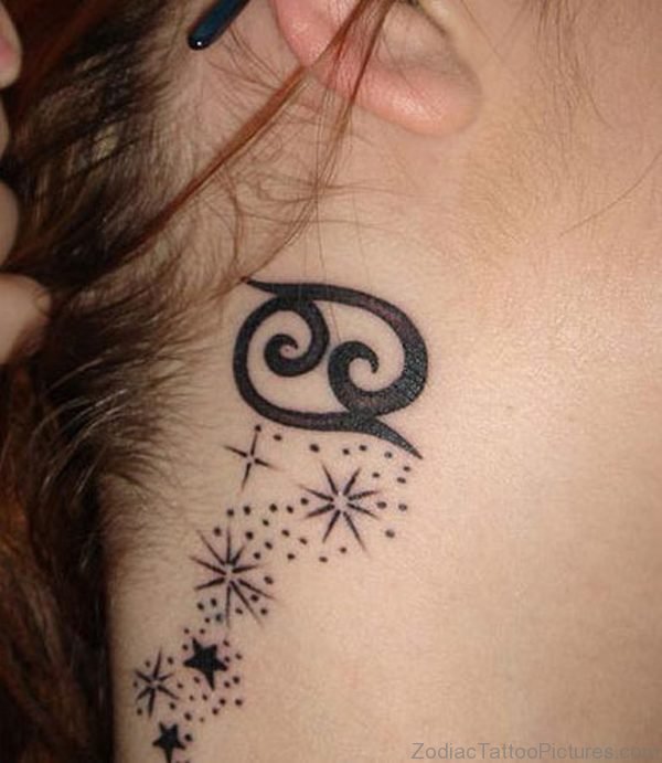 Stars And Cancer Zodiac Tattoo