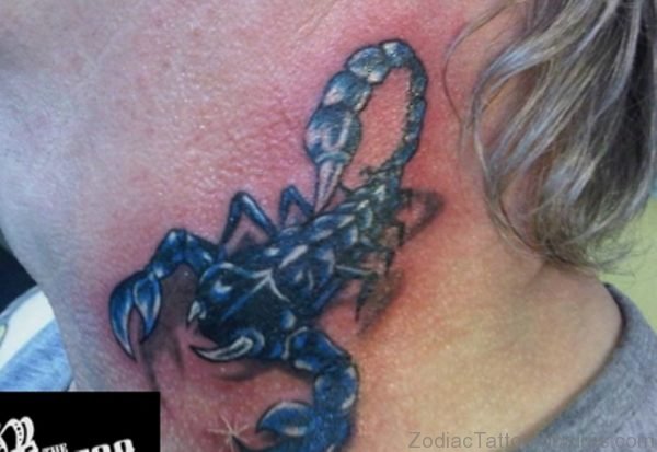 Stylish Scorpion Tattoo On Nape