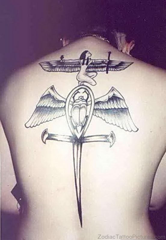 Winged Ankh And Egyptian Tattoo